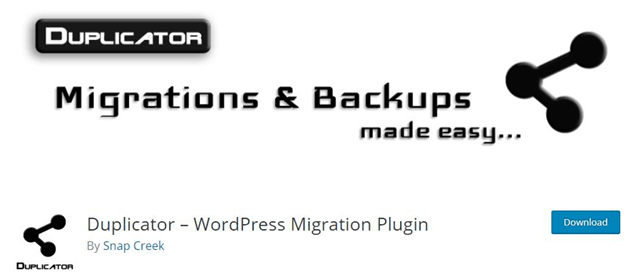 Backup Using Duplicator Plugin