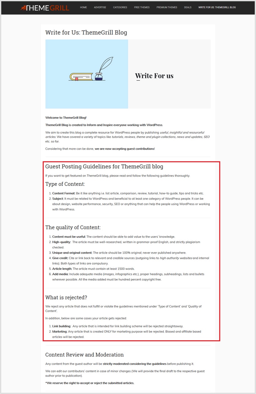 Guest Blog Guidelines For Themegrill