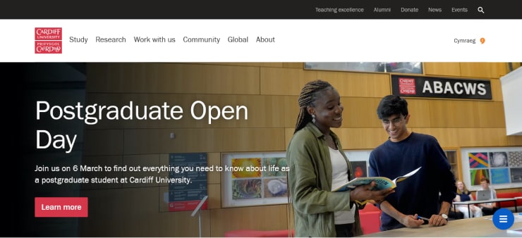 Cardiff University Website Design