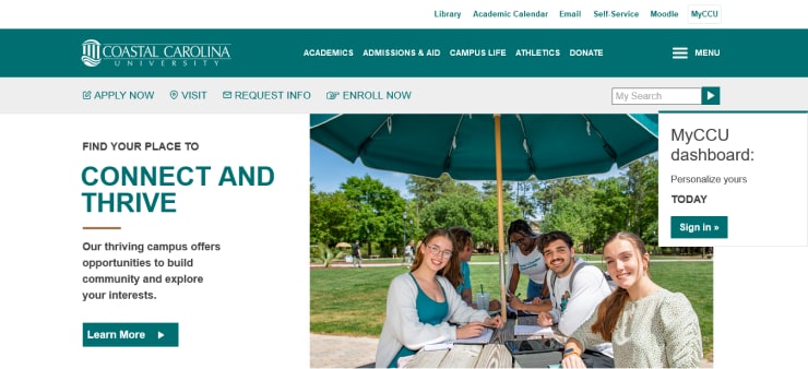 Coastal Carolina University Website Design