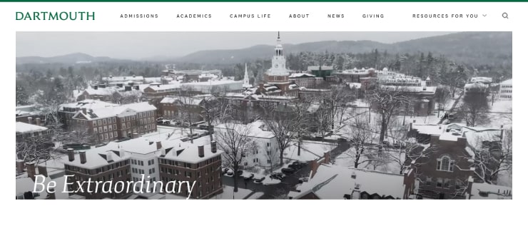 Dartmouth College Website Design