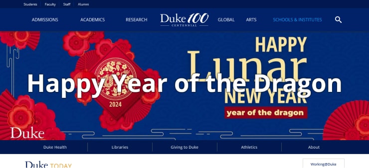 Duke University Website Design