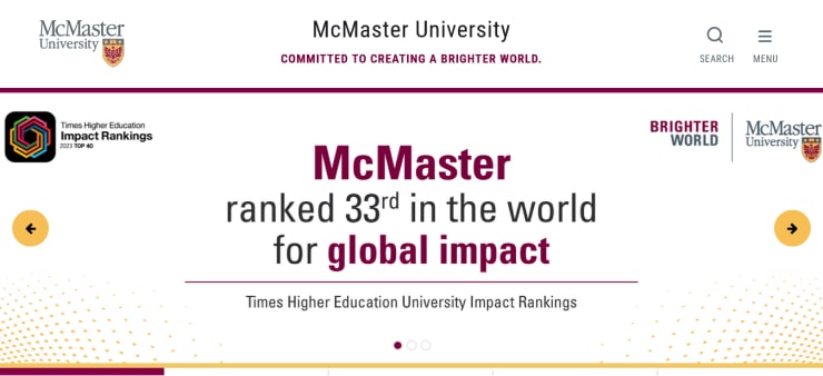 Mcmaster University Website Design