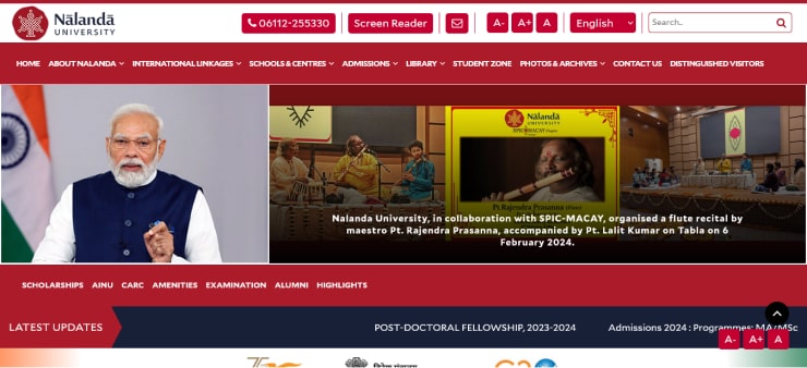 Nalanda University Website Design