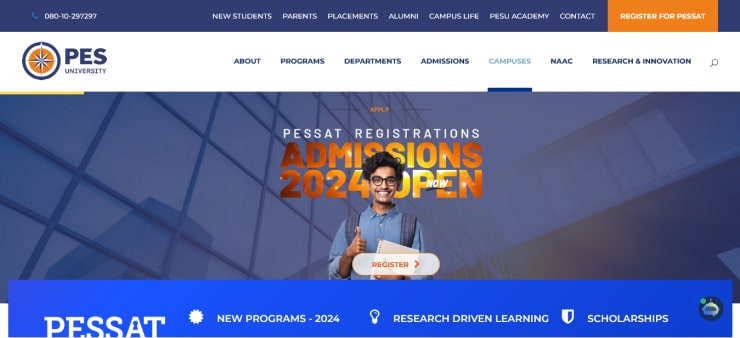 Pes University Website Design