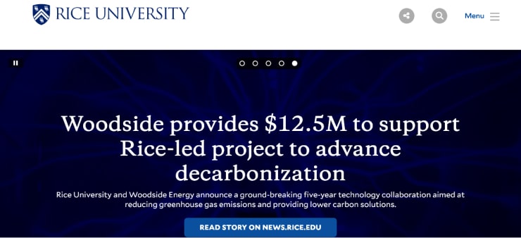 Rice University Website Design