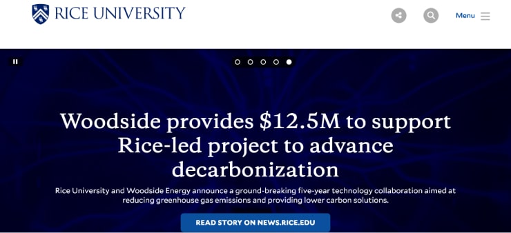 Rice University Website Design