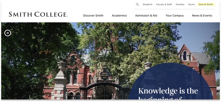 Smith College Website Design