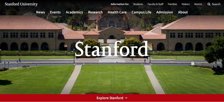 Stanford University Website Design