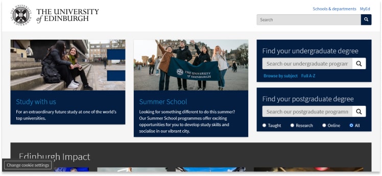 The University Of Edinburgh Website Design