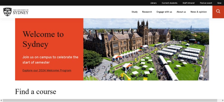 The University Of Sydney Website Design