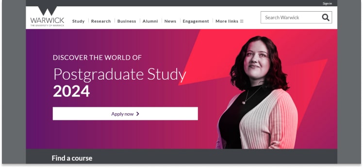 The University Of Warwick Website Design