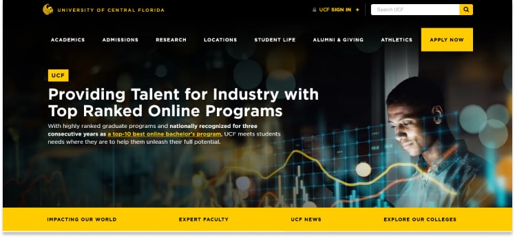 University Of Central Florida Website Design