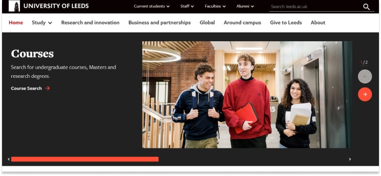 University Of Leeds Website Design