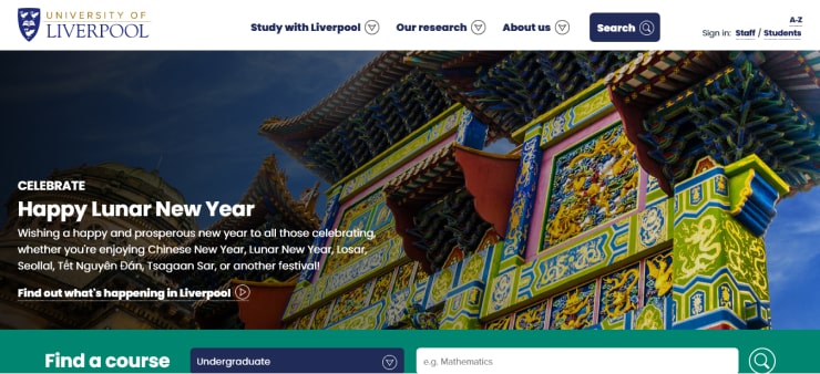 University Of Liverpool Website Design