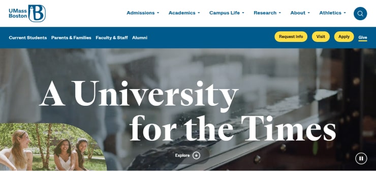 University Of Massachusetts,Boston Website Design