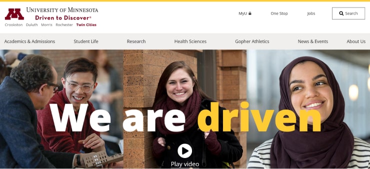 University of Minnesota Twin Cities Website Design