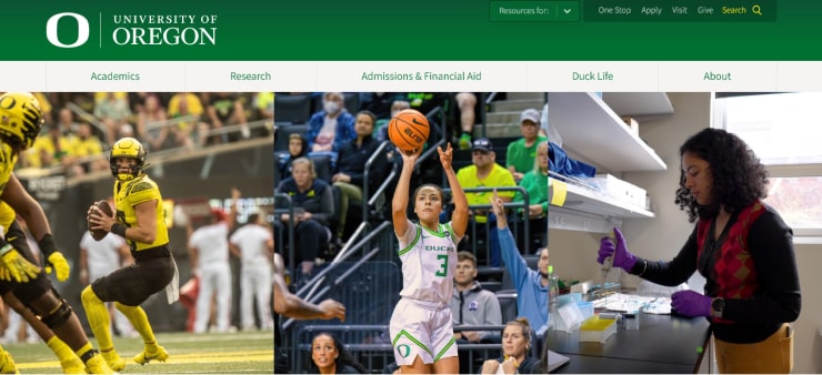 University Of Oregon Website Design