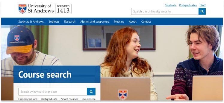 University Of St. Andrews Website Design