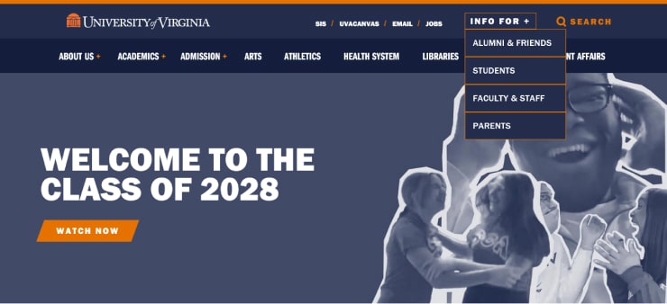 University Of Virginia Website Design