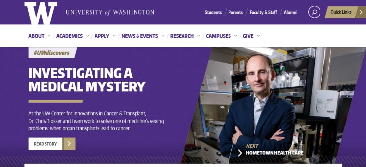 University Of Washington Website Design