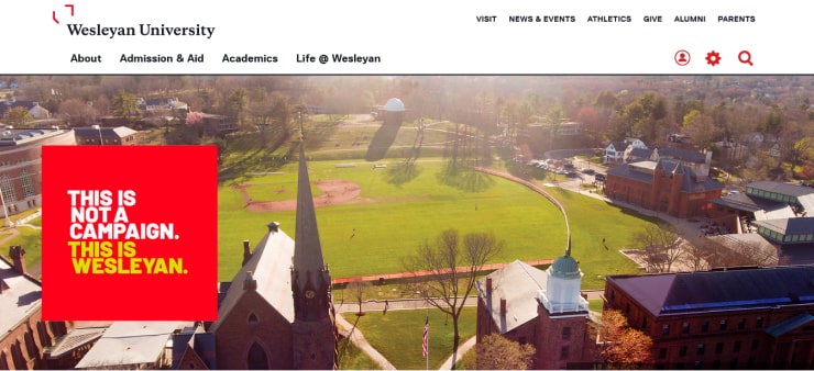 Wesleyan University Website Design