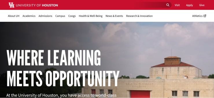 University Of Houston Website Design