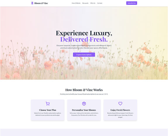 Bloom & Vine Home Desktop