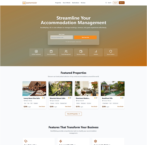 BookMyStay Home Desktop