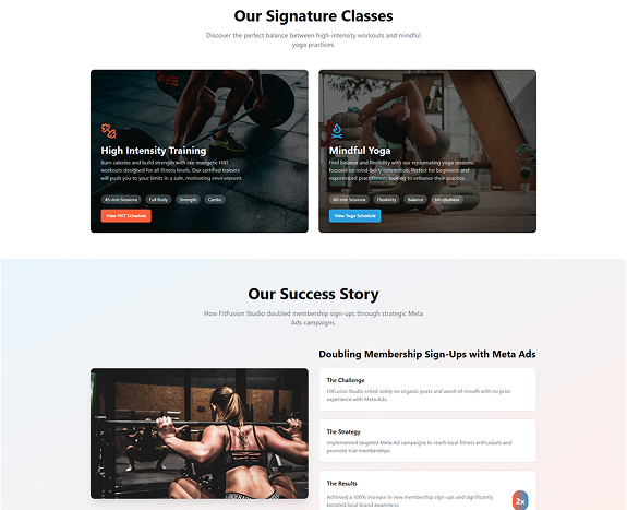 FitFusion Studio Home Desktop