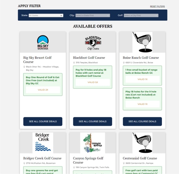 Golf Pass Product Desktop