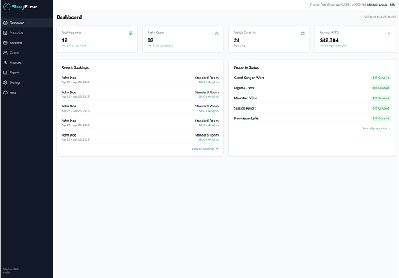 StayEase Home Desktop