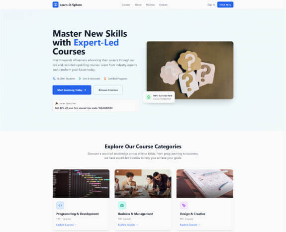 Learn-O-Sphere Home Desktop