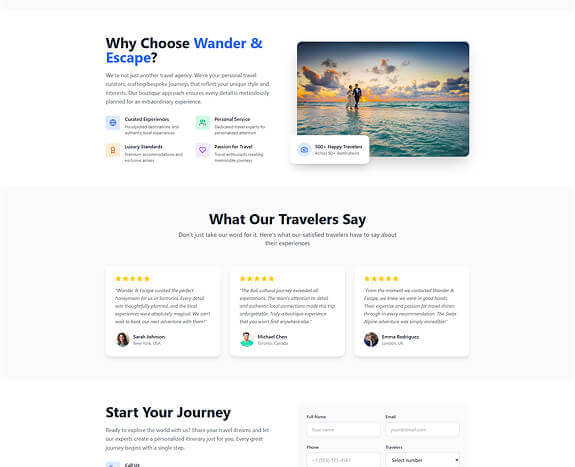Wander & Escape Services Desktop